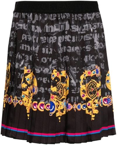 Versace Heart Couture-print Skirt - Black
