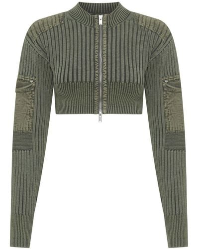 Dion Lee Garment-dye Cropped Sweater - Green