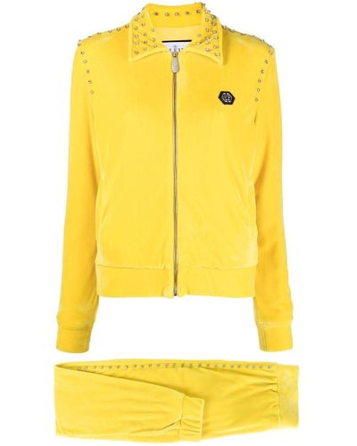 Philipp Plein Tuta sportiva con decorazione - Giallo