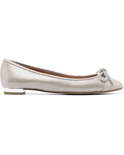 Aquazzura Parisina Bow-detail Ballerina Shoes - Gray