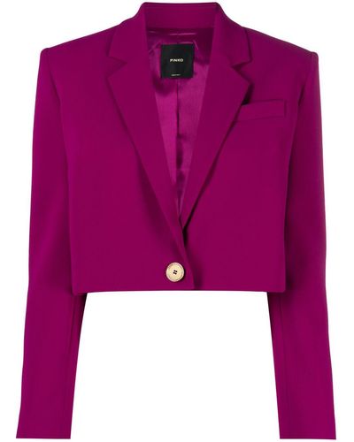 Pinko Cropped Single-breasted Blazer - Purple