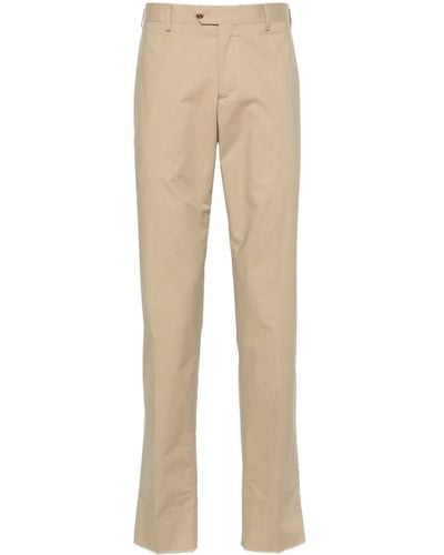 Lardini Slim-leg Cotton Chino Trousers - Natural