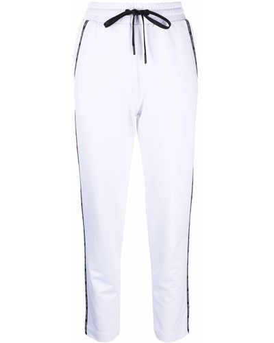 Love Moschino Pantalon de jogging à bande logo - Blanc