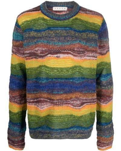 Paura Intarsia-knit Ribbed-trim Sweater - Gray