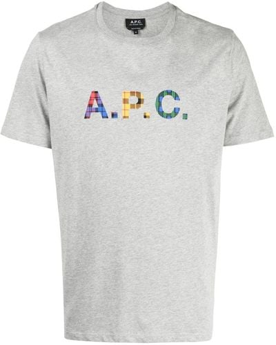 A.P.C. Logo-print Short-sleeve T-shirt - Grey