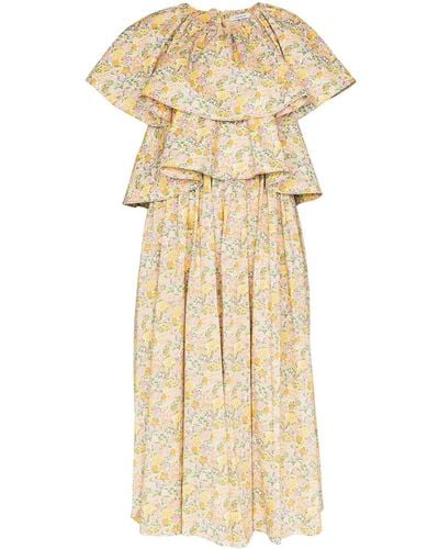 Nackiyé Lilypond Floral Ruffle Dress - Yellow