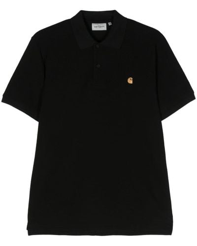 Carhartt Logo-embroidered Cotton Polo Shirt - Black