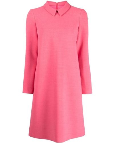 Paule Ka Pointed-collar A-line Dress - Pink