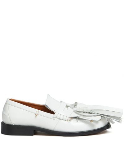 Marni Tassel-detail Leather Loafers - White