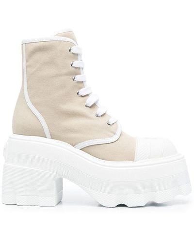Casadei Platform Ankle Boots - White