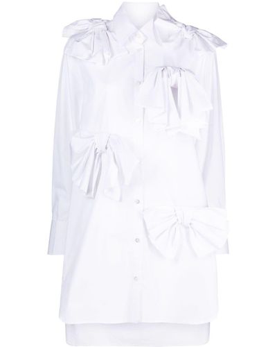 Viktor & Rolf Robe-chemise à détail de nœud - Blanc