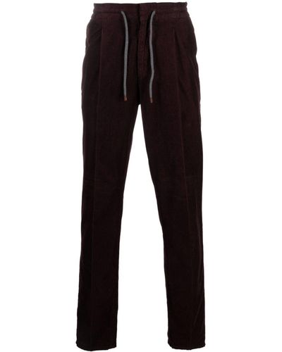 Brunello Cucinelli Pantalon en velours côtelé à lien de resserrage - Noir