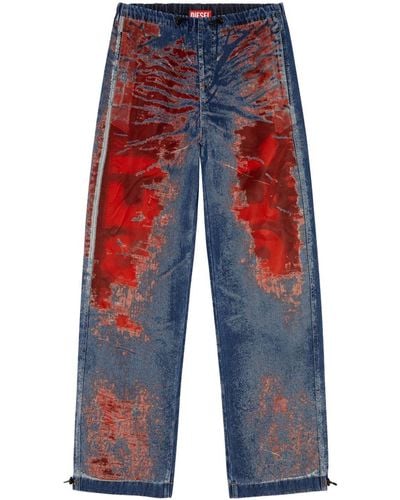 DIESEL D-Martial Jeans im Distressed-Look - Blau