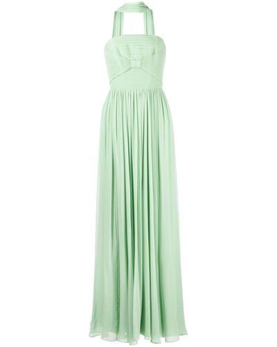 Elie Saab Strapless Silk Gown - Green