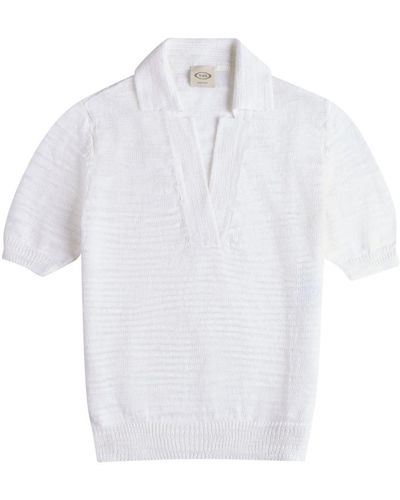 Tod's Linen-cotton Knitted Polo Shirt - White