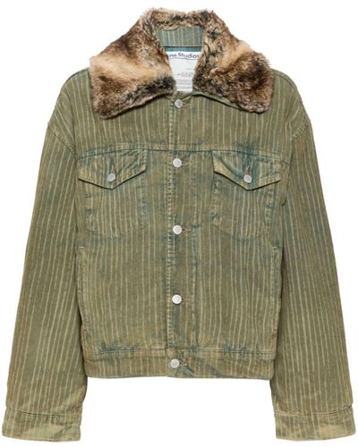 Acne Studios Ribfluwelen Bomberjack - Groen