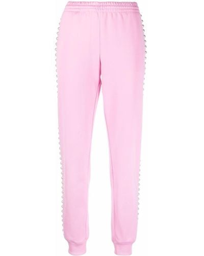 Moschino Side Pearl-detail Track Trousers - Pink