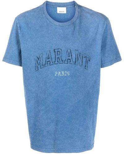 Isabel Marant T-Shirt mit Logo-Print - Blau