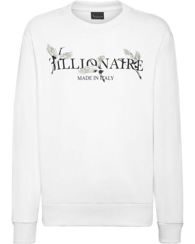 Billionaire Logo-print Cotton Sweatshirt - White