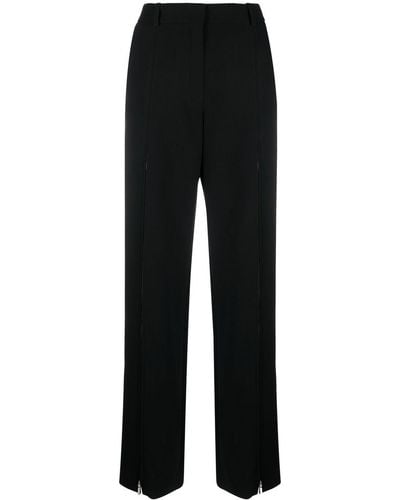 Nina Ricci Pantalones anchos con detalles de cremalleras - Negro