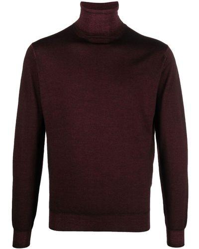 Dell'Oglio Roll-neck Merino Wool Sweater - Red