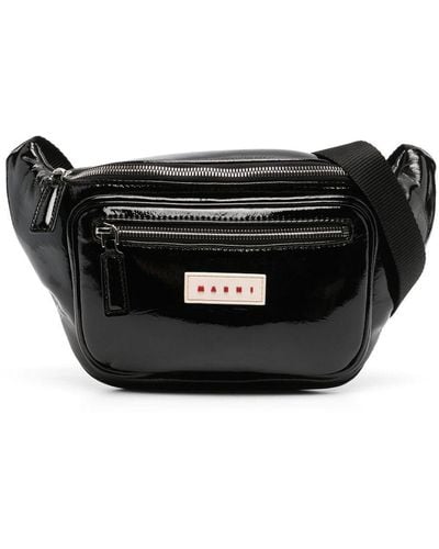 Marni Logo-appliqué Belt Bag - Black