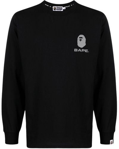A Bathing Ape Sweatshirt mit Logo-Print - Schwarz