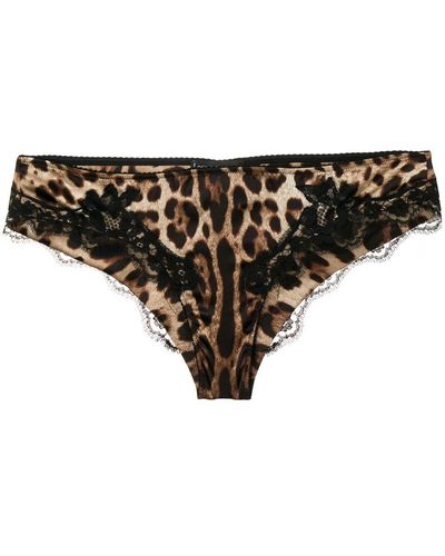 Dolce & Gabbana Bas de bikini à motif léopard - Noir