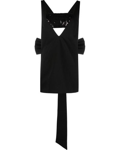 STAUD Irie V-neck Mini Dress - Black