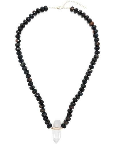 JIA JIA 14kt Yellow Gold Tiger Eye And Quartz Beaded Necklace - Metallic
