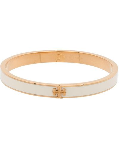 Tory Burch Bracelet à plaque logo - Métallisé