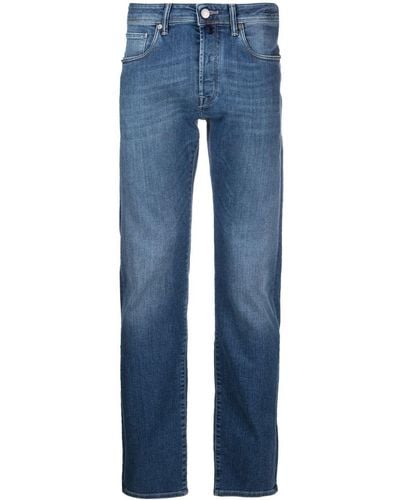 Incotex Halbhohe Skinny-Jeans - Blau
