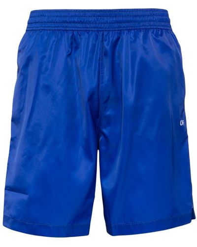 Off-White c/o Virgil Abloh Scribble Diags-print Elasticated Swim Shorts - Blue