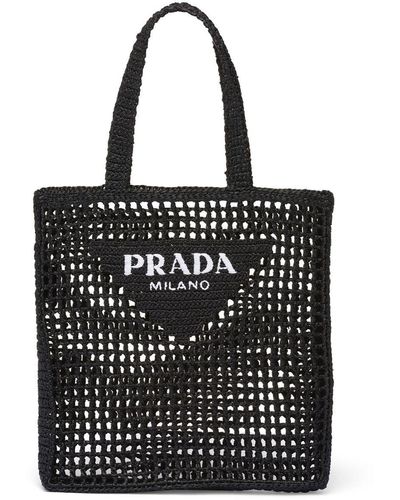 Prada Shopper Met Logo - Zwart