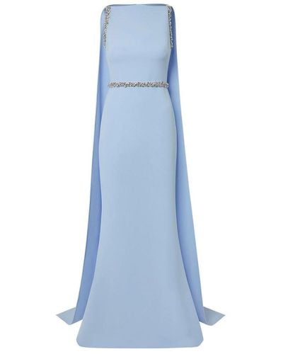 Safiyaa Ginevra Cape-Abendkleid - Blau