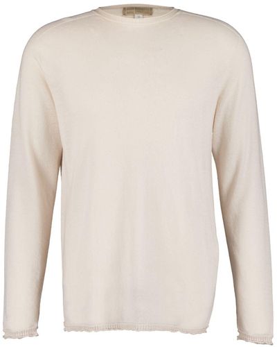 120% Lino Crew-neck Linen Sweater - Natural