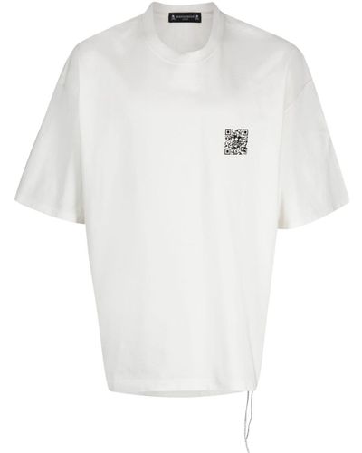 Mastermind Japan T-Shirt mit QR-Code-Print - Weiß