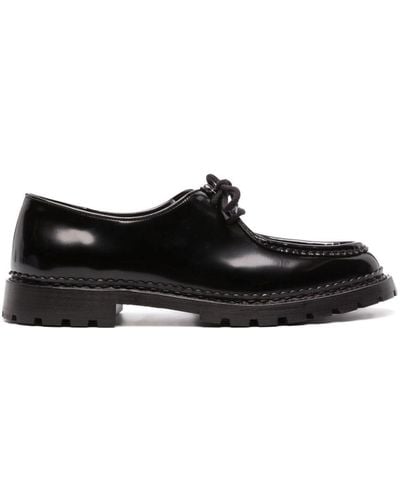 Saint Laurent Marbeuf Paneled Derby Shoes - Black
