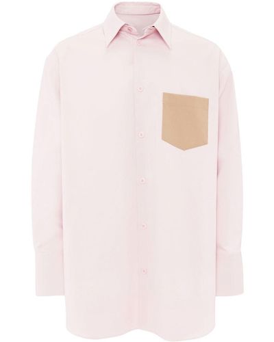 JW Anderson コントラスト パッチポケット オーバーサイズ シャツ - ピンク