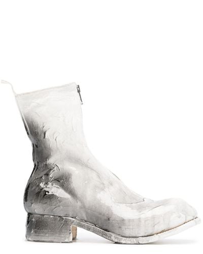Guidi Painted-effect Ankle Boots - White