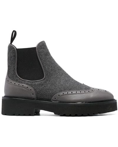Doucal's Felted Ankle Boots - Black
