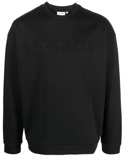 Calvin Klein Sweatshirt mit Rundhalsausschnitt - Schwarz