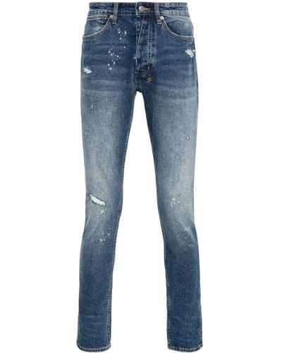 Ksubi Van Winkle Kulture Trashed Mid-rise Skinny Jeans - Blue