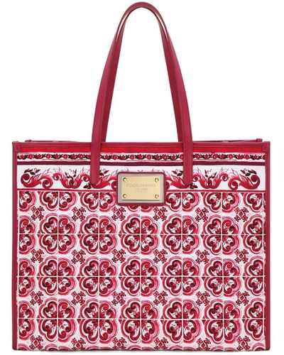 Dolce & Gabbana Majolica Große Einkaufstasche - Rood