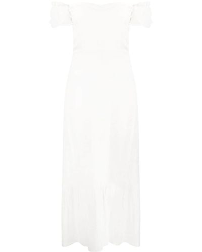 Reformation Butterfly Off-shoulder Midi Dress - White