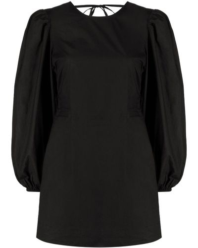Ganni Gesmockte Mini-jurk - Zwart