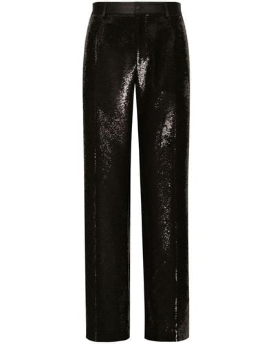 Dolce & Gabbana Pantalones rectos con pinzas - Negro