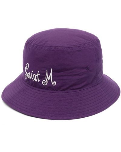 SAINT Mxxxxxx Logo-embroidered Bucket Hat - Purple