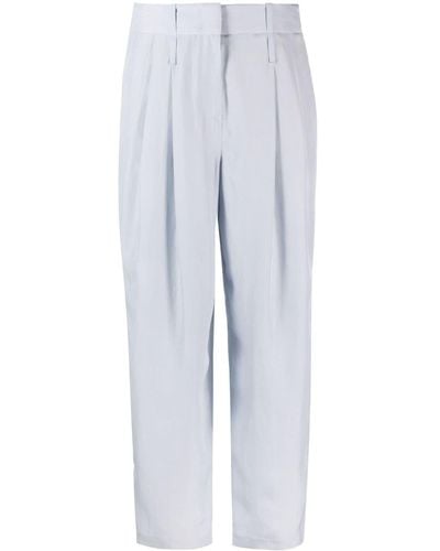 Giorgio Armani Silk Tapered Pants - White