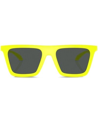Versace Greca-detail Square-frame Sunglasses - Yellow